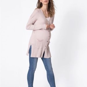 Seraphine Cotton & Modal Ribbed Maternity Cardigan